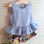 Baby Girl Kid Toddler Bowknot Vest Shirt Blouse