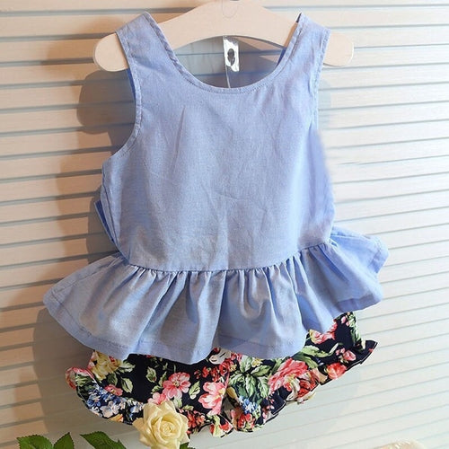 Baby Girl Kid Toddler Bowknot Vest Shirt Blouse