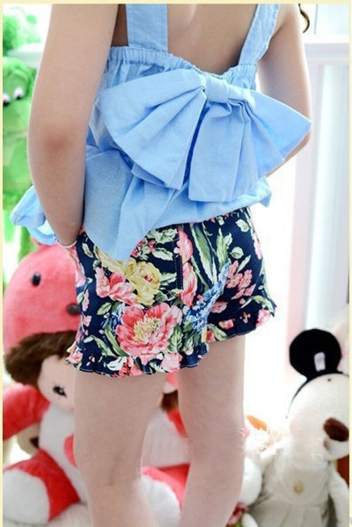 Baby Girl Kid Toddler Bowknot Vest Shirt Blouse