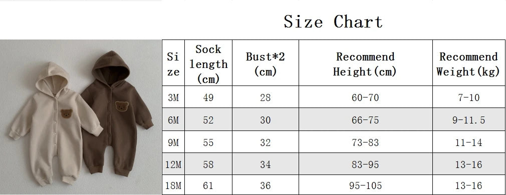 Bear Hooded Winter Bodysuit