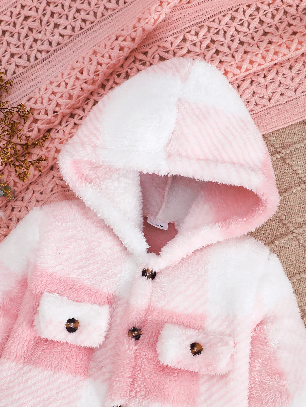 Plaid Plush Hooded Romper