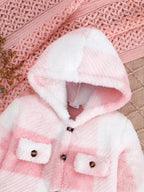 Plaid Plush Hooded Romper