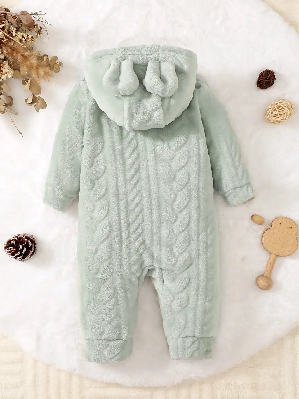 Plush Zip Hooded Romper