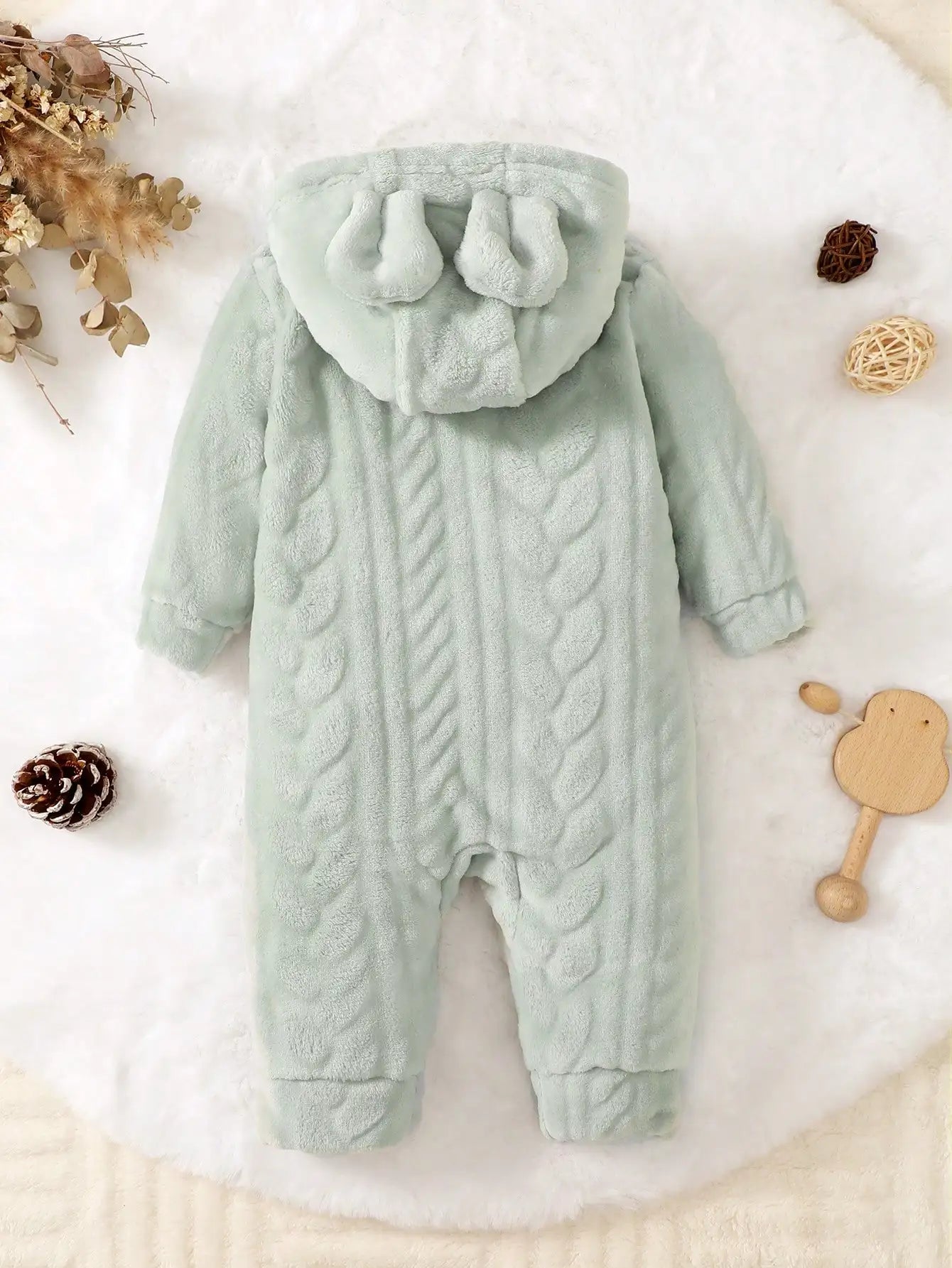Plush Zip Hooded Romper