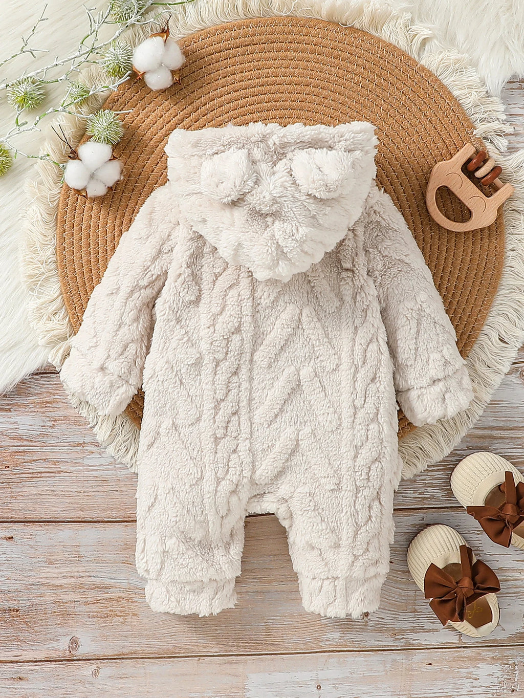 Plush Hooded Romper