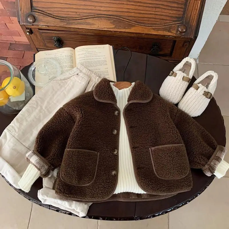 Velvet Wool Breasted Coat