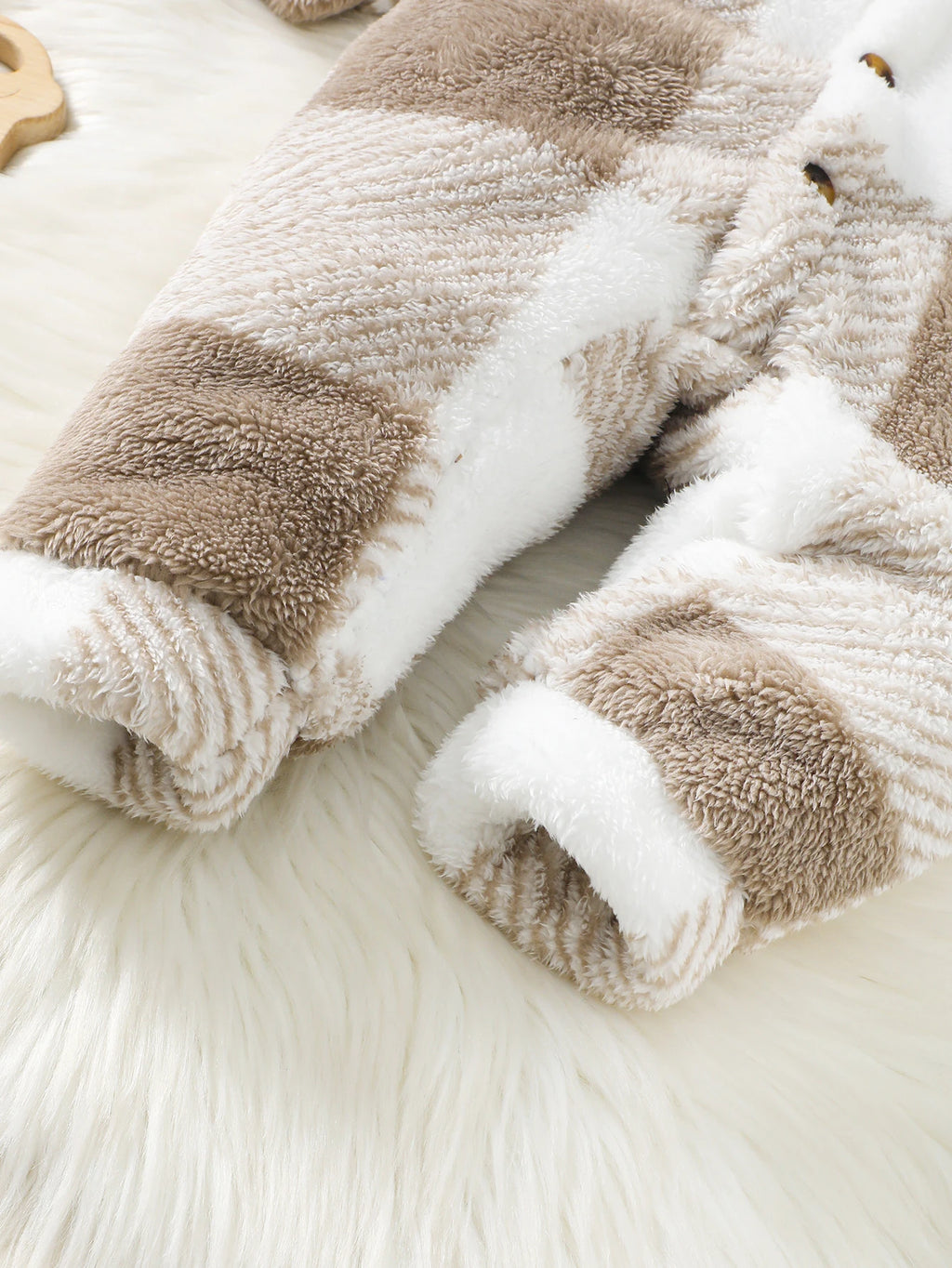 Plaid Plush Hooded Romper