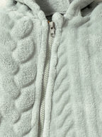 Plaid Plush Hooded Romper