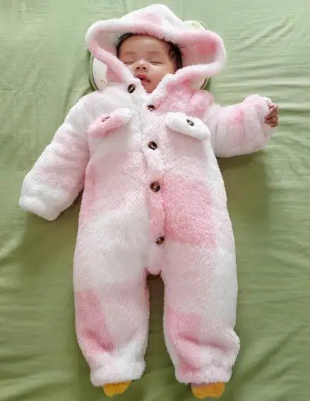 Plaid Plush Hooded Romper