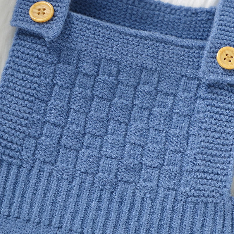 Solid Knit Romper Hat Set