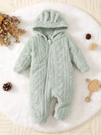 Plush Zip Hooded Romper