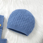 Solid Knit Romper Hat Set