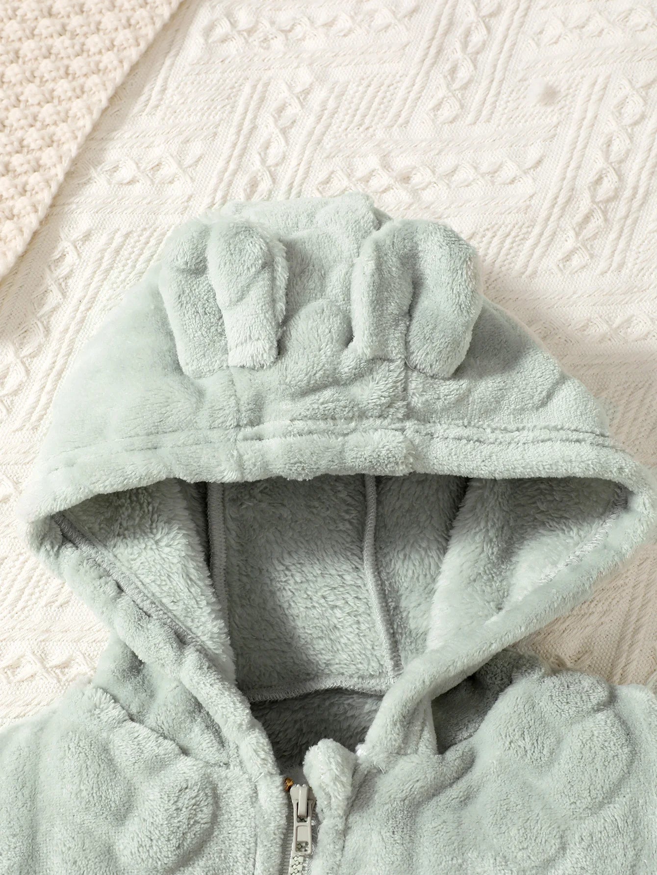 Plaid Plush Hooded Romper