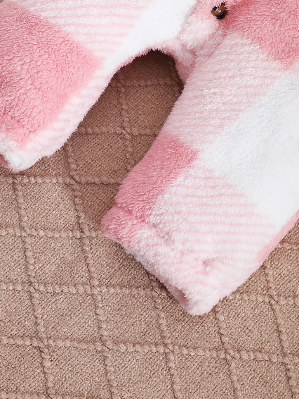 Plaid Plush Hooded Romper