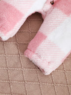 Plaid Plush Hooded Romper