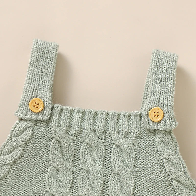 Solid Knit Sleeveless Romper