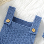 Solid Knit Romper Hat Set