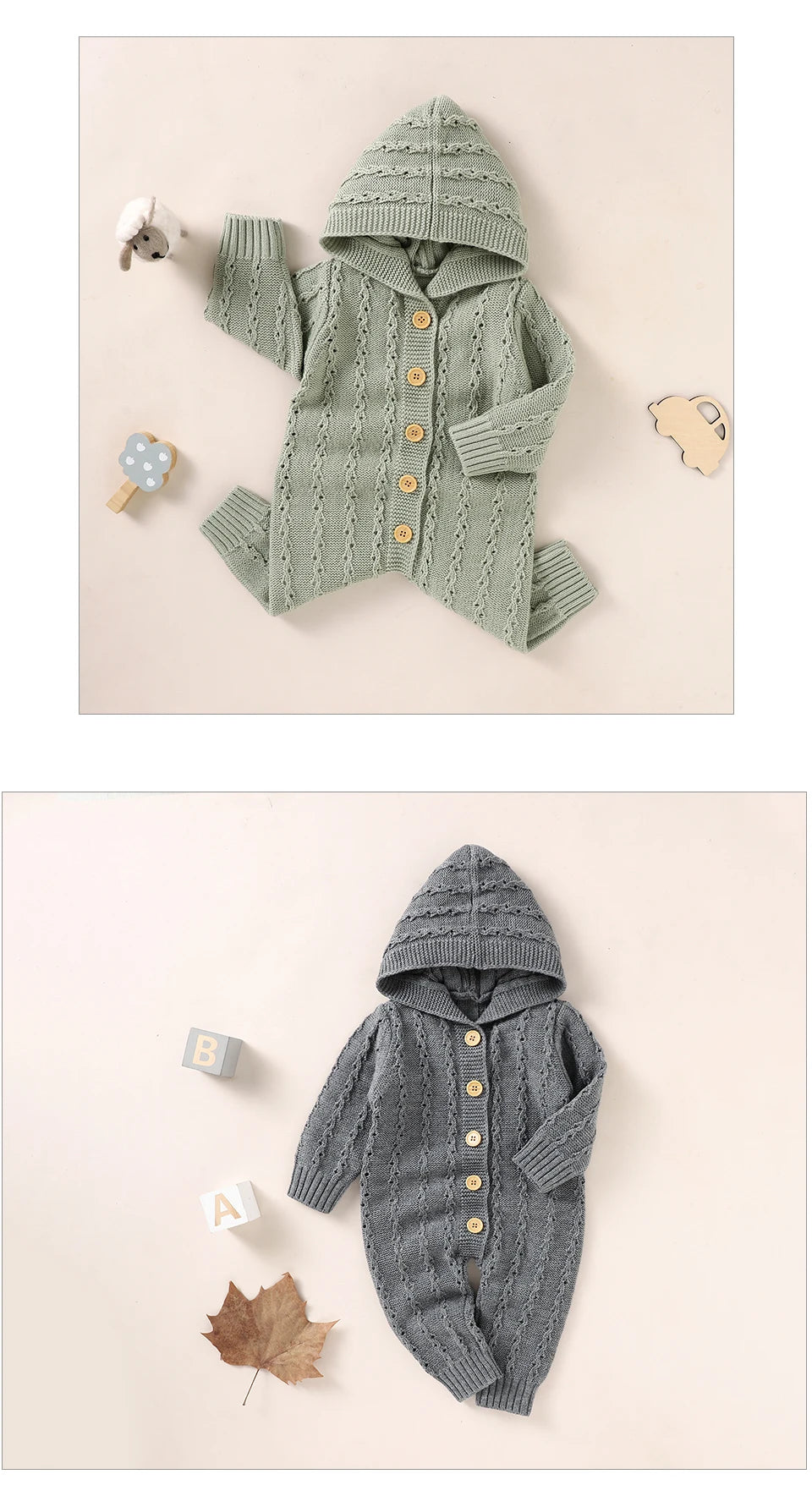 Knitted Hooded Jumpsuit