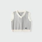 Arrival Autumn Baby Kids Unisex Houndstooth Pattern Sleeveless Vest-1