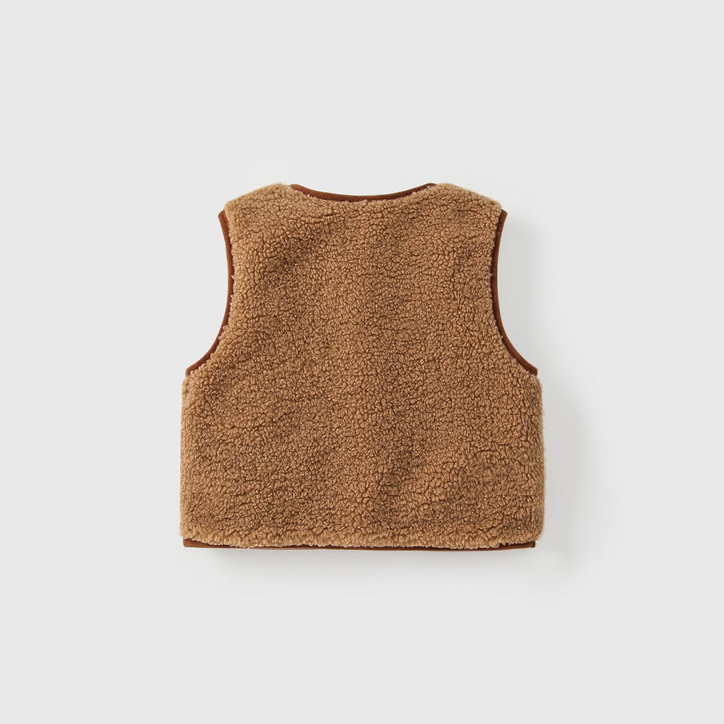 Arrival Winter Baby Kids Unisex Color Patchwork Sleeveless Brushed Vest-1