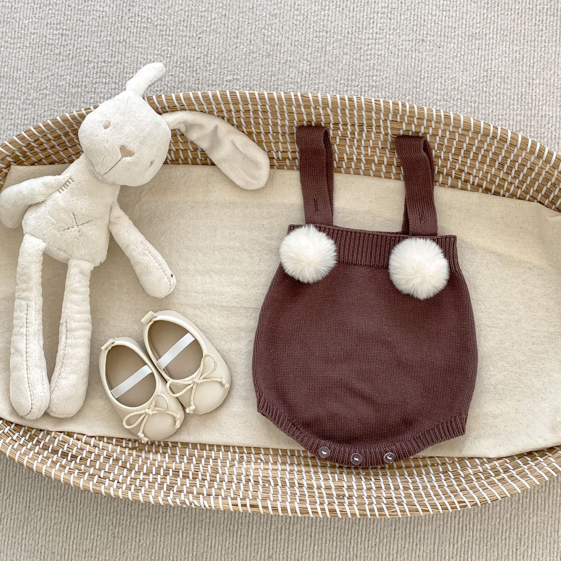 Baby Girl  Autumn Plush Ball Camisole Knitted Vest One Piece-2