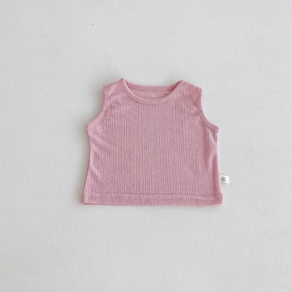 Summer Arrival Baby Kids Girls Sleeveless Floral Pattern Strap Overalls and Pink Vest Clothing Set-3