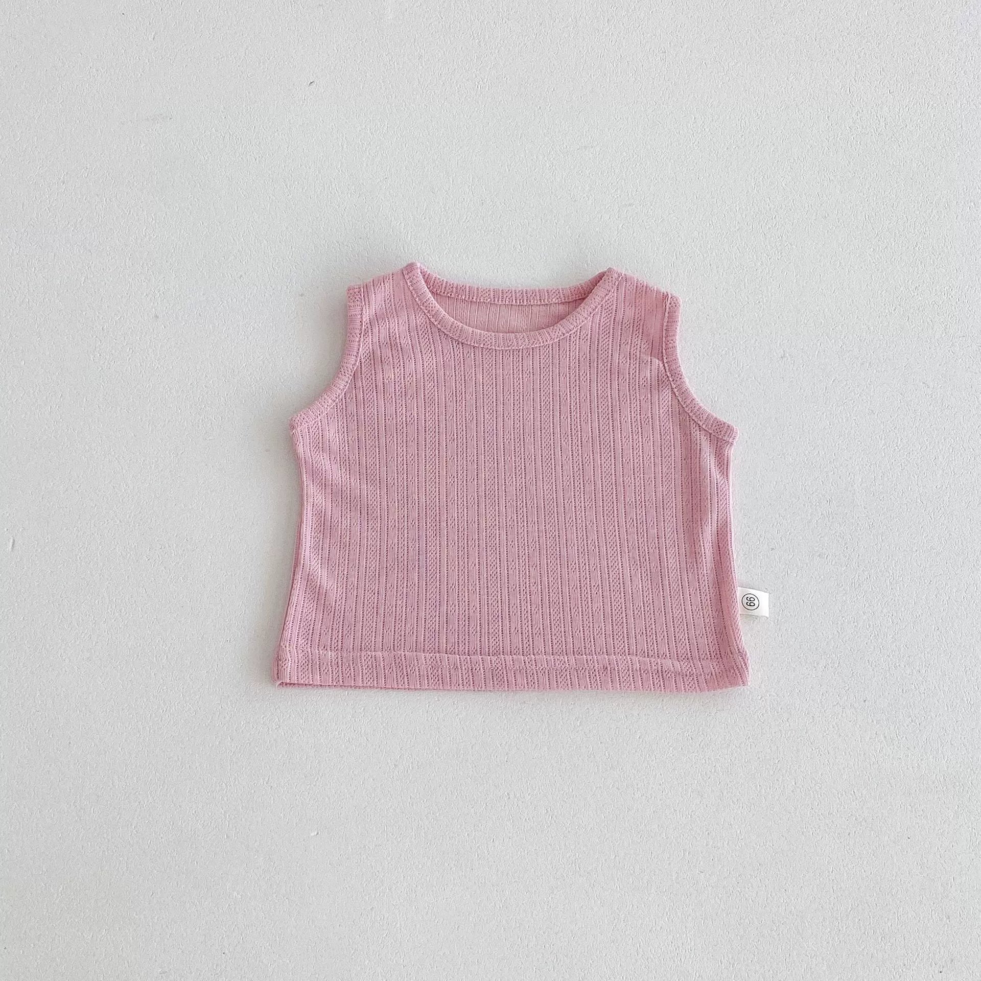 Summer Arrival Baby Kids Girls Sleeveless Floral Pattern Strap Overalls and Pink Vest Clothing Set-3