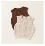 Autumn Arrival Baby Kids Sleeveless Jacquard Pattern Knitted Vest