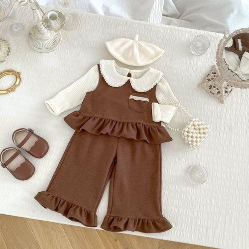 Spring and Autumn Baby Kids Girls Lace Decorated Sleeveless Vest,