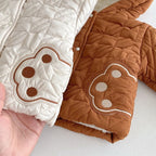 Winter Infant Baby Teddy Paws Pattern Long Sleeves Coat With Thick